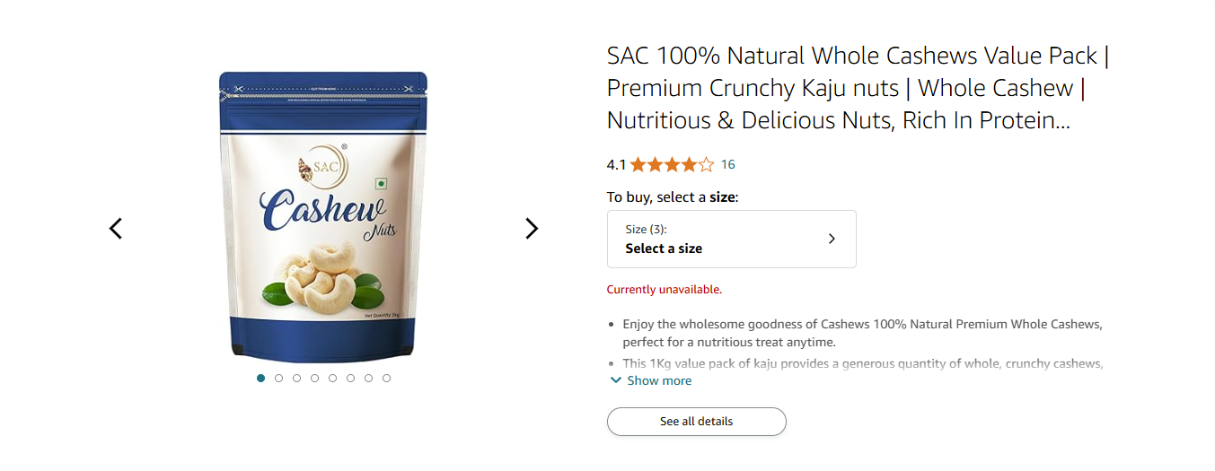 Cashew Rating